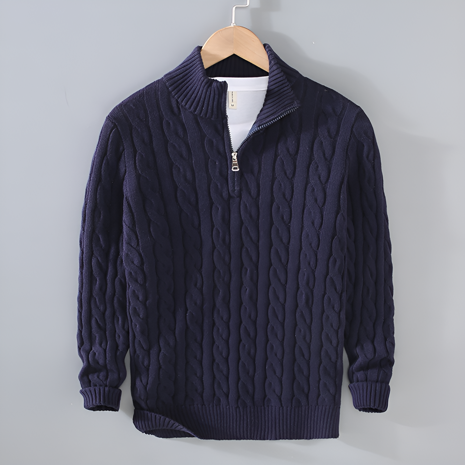Maison Élégance™ |Pull Torsadé Demi-Zip